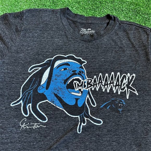 Majestic Threads Cam Newton Carolina Panthers Tri-Blend Graphic T-Shirt Size S - Picture 3 of 11